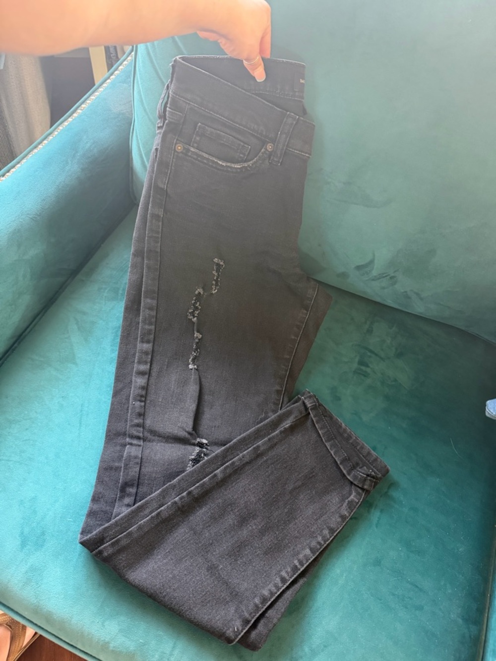 Banana Republic Black Skinny Distressed Jeans